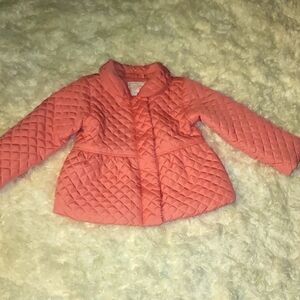 Pink Quilted Puffer Jacket with  Collar